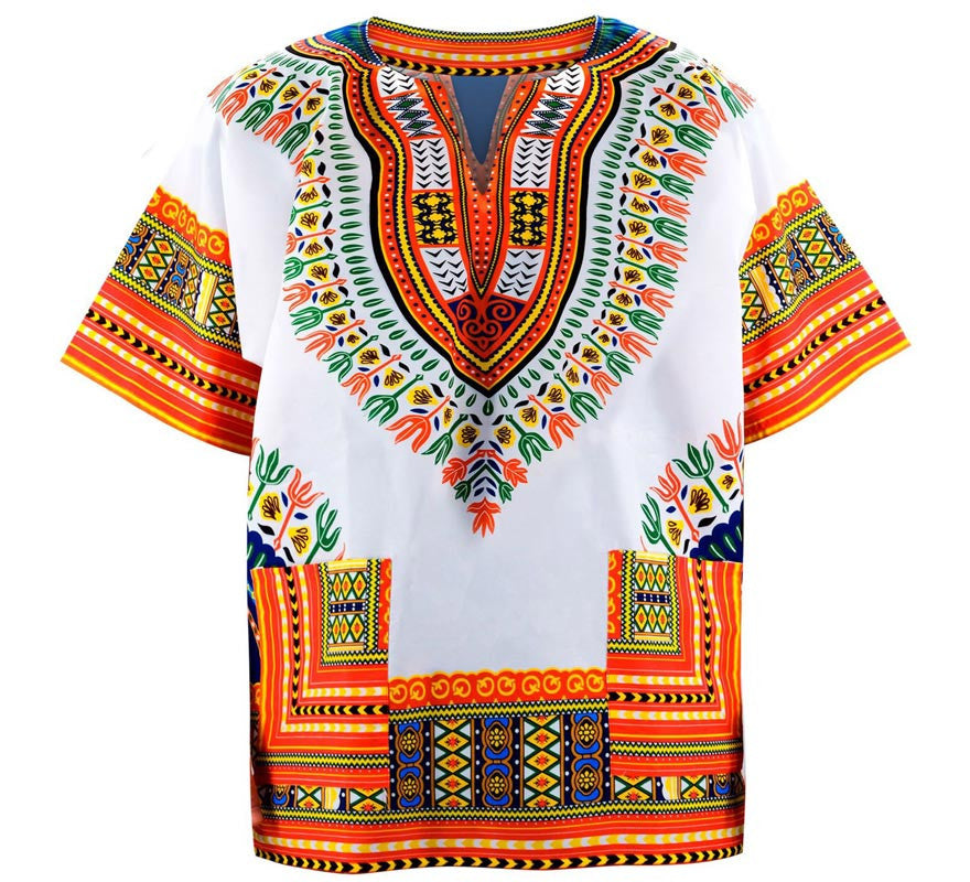 Translation missing: fr.Camisa o Dashiki Africana naranja para hombre