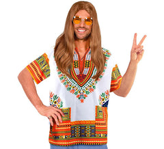 Chemise africaine orange ou Dashiki pour homme