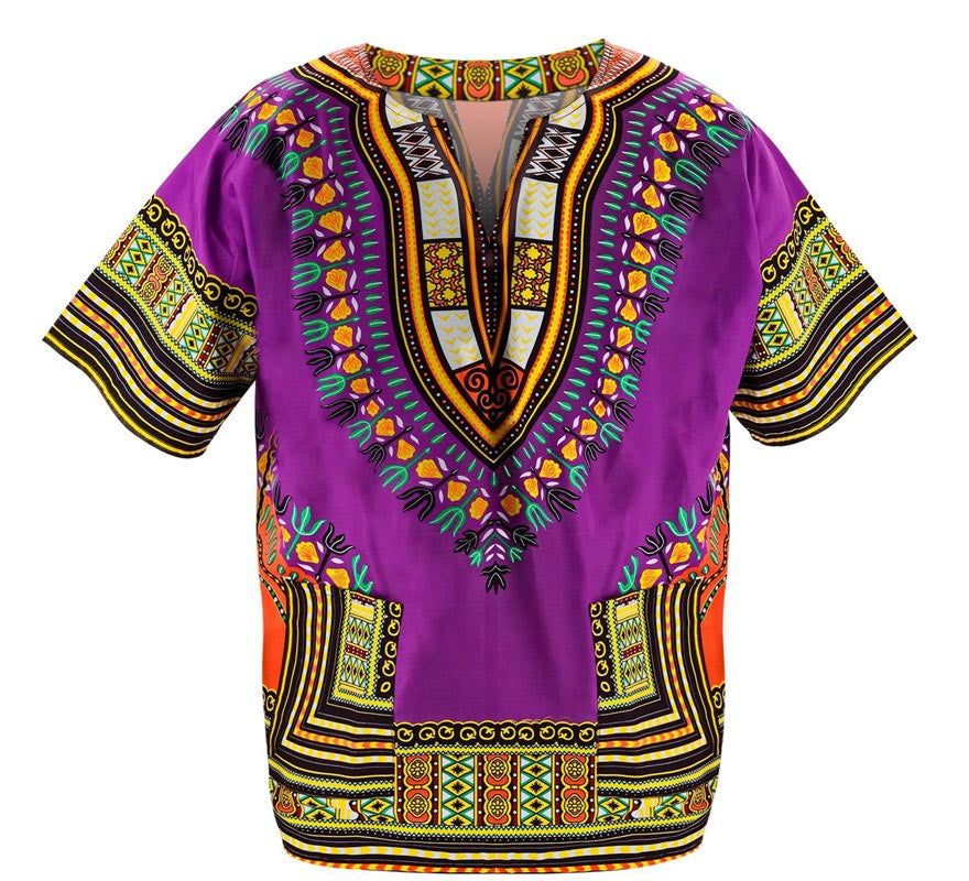 Translation missing: fr.Camisa o Dashiki Africana púrpura para hombre