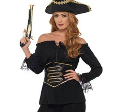 Chemise Pirate Noire en Dentelle pour femme