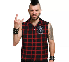 Chemise à carreaux punk pour homme