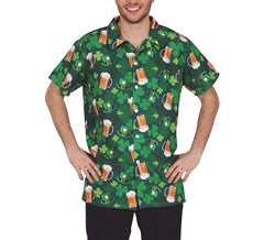 Chemise adulte bière et trèfle de la Saint-Patrick