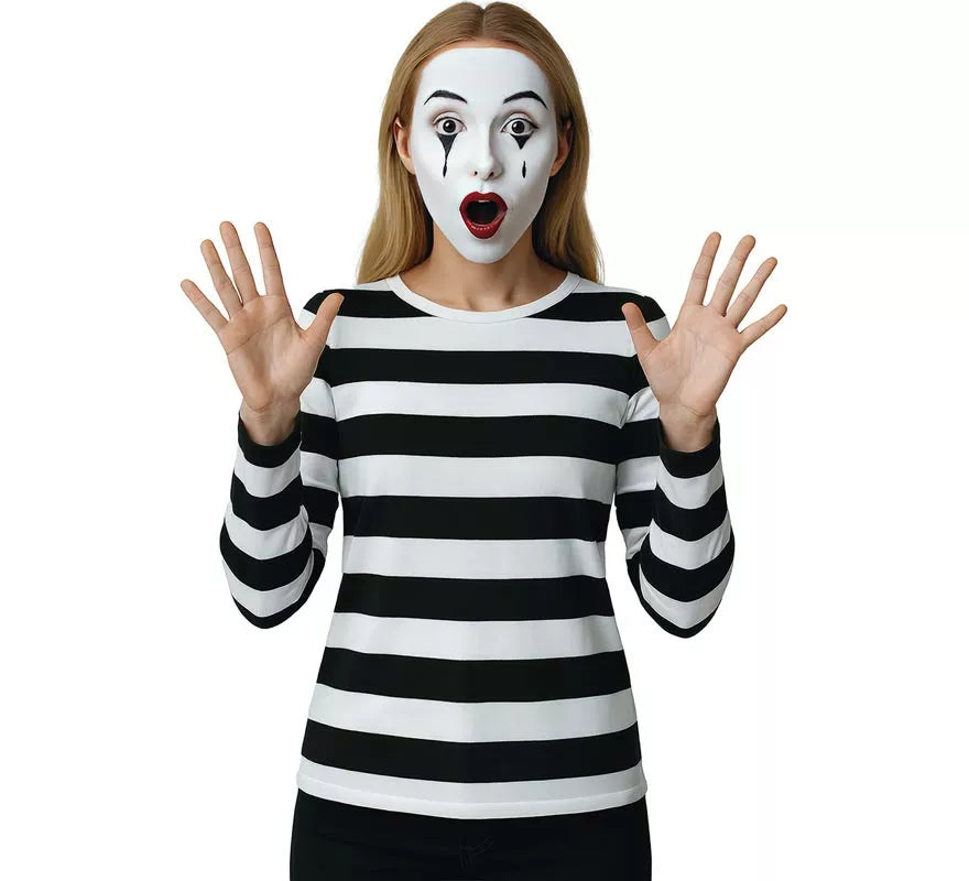 Camiseta Mimo o Preso a Rayas blancas y negras para mujer