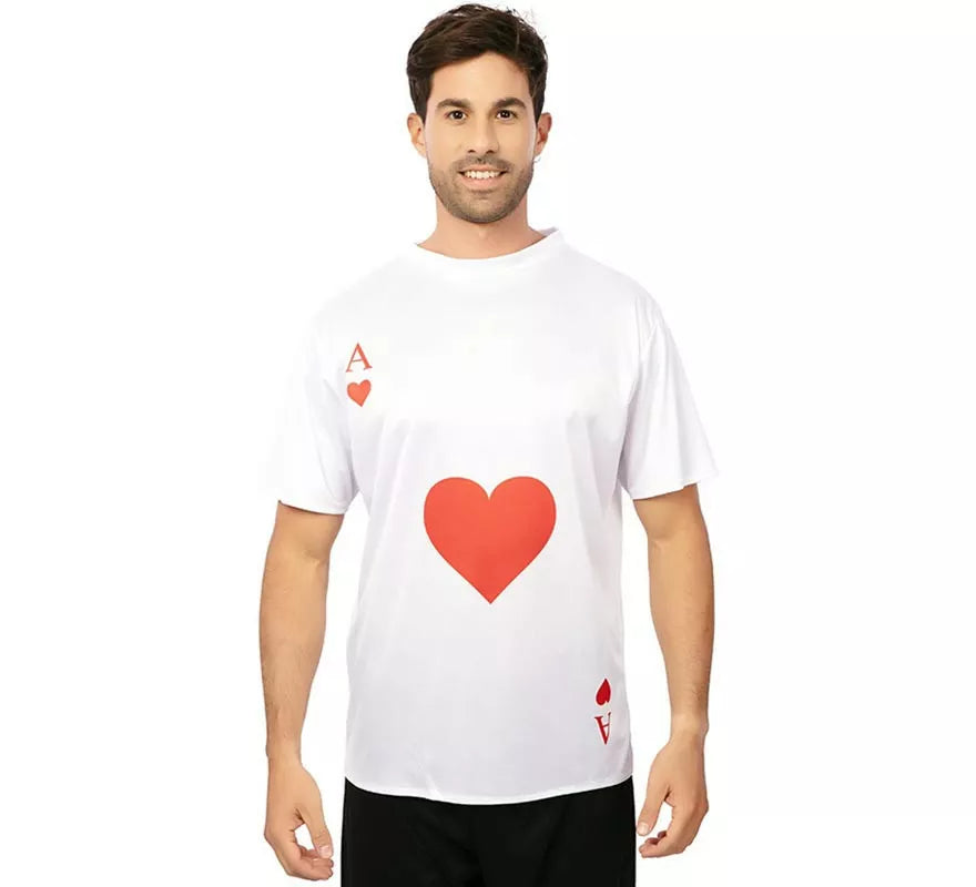 Translation missing: fr.Camiseta blanca As de Corazones adulto