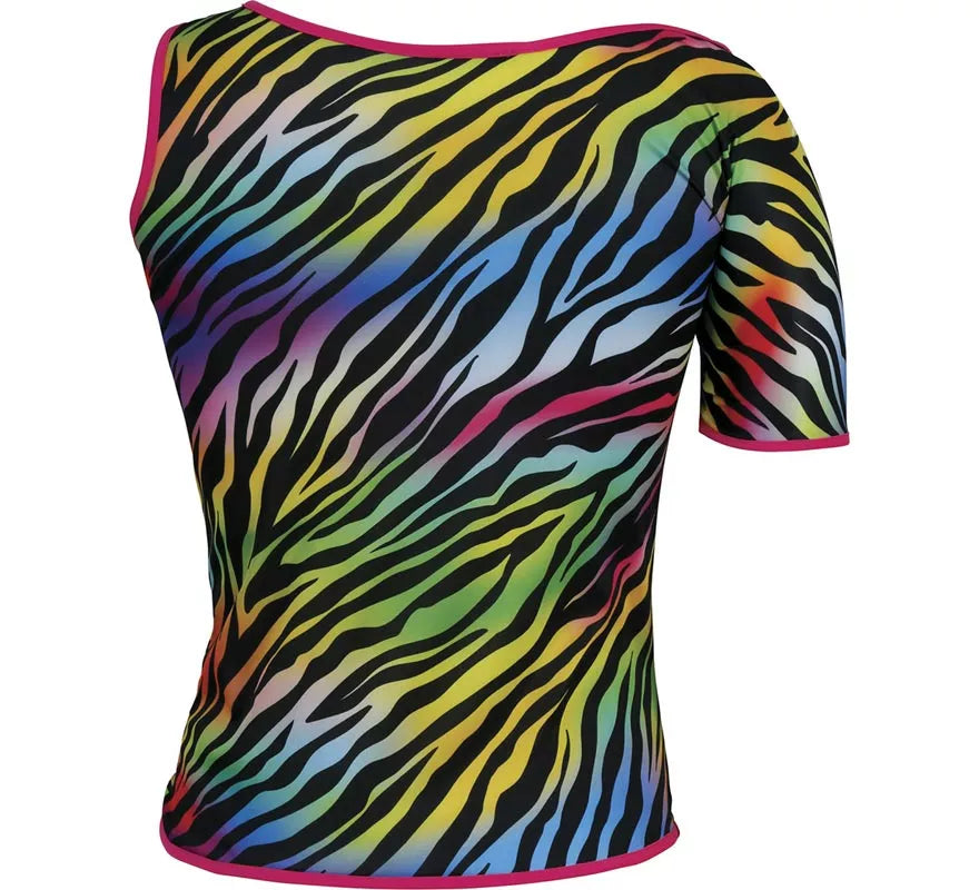 Translation missing: fr.Camiseta Cebra multicolor Años 80 para mujer