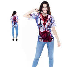 T-shirt imprimé Halloween Killer Doctor pour femmes