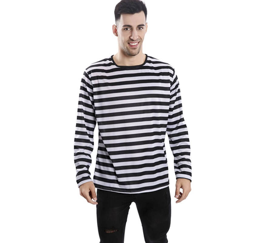 Translation missing: fr.Camiseta con rayas negras y blancas para adultos