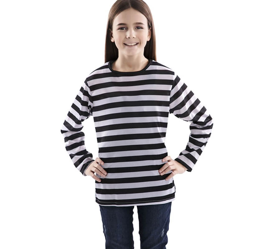 Translation missing: fr.Camiseta con rayas negras y blancas para niños
