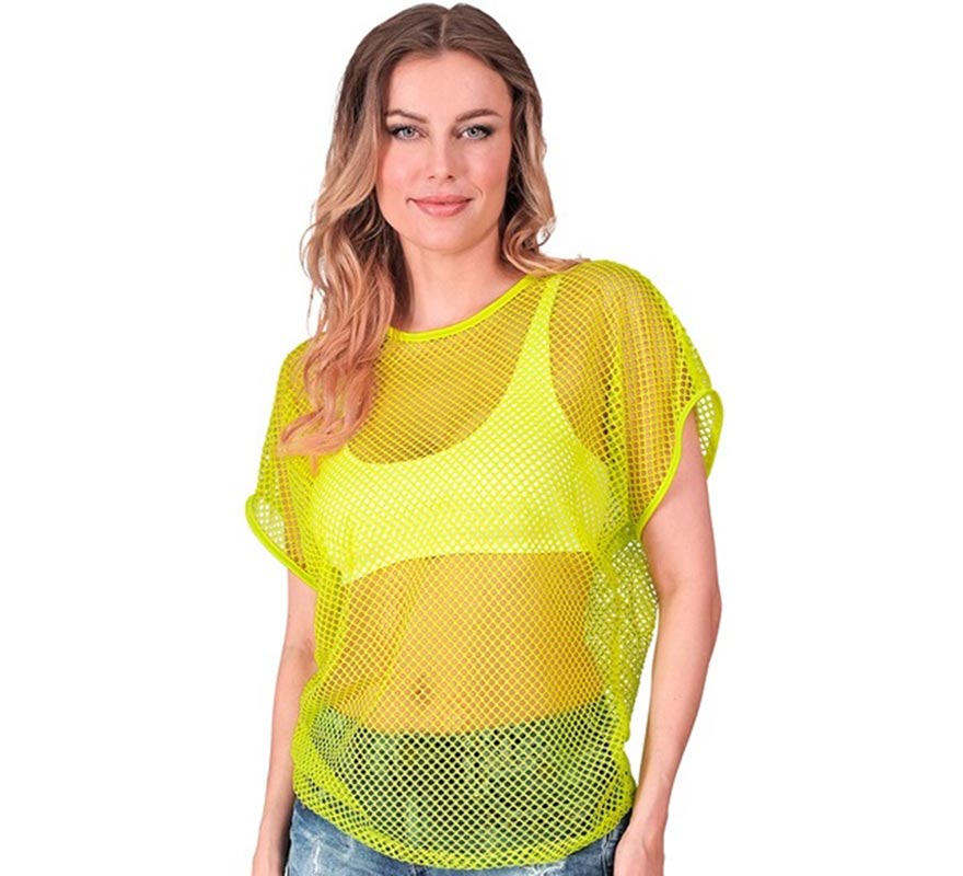 Translation missing: fr.Camiseta de Malla amarilla neón para mujer