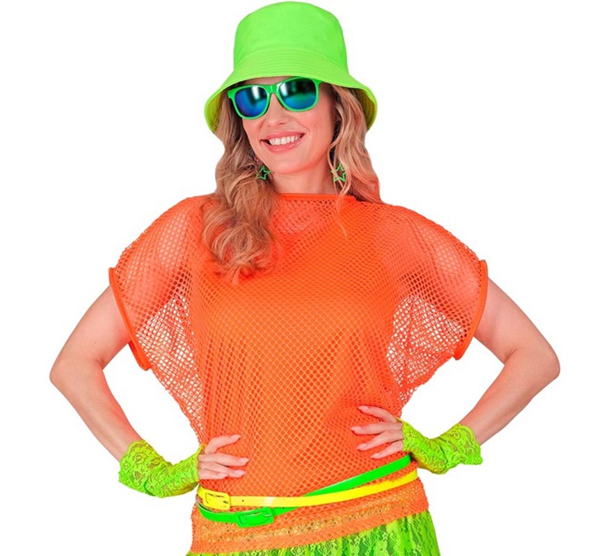 Translation missing: fr.Camiseta de Malla naranja neón para mujer