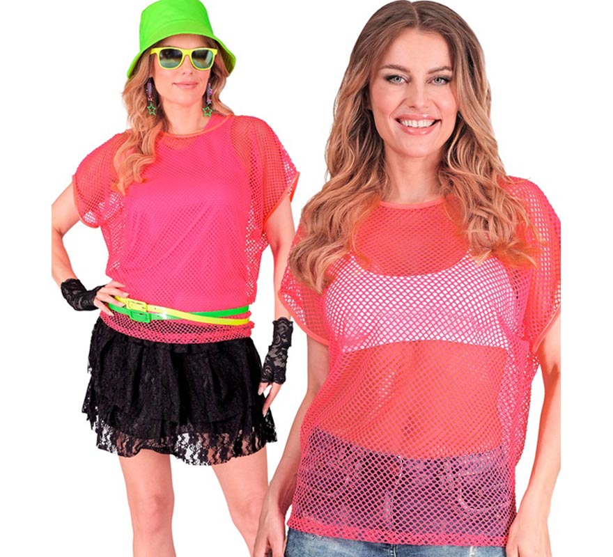 Translation missing: fr.Camiseta de Malla rosa neón para mujer