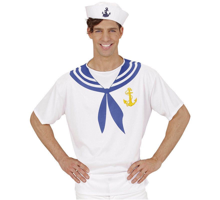 Translation missing: fr.Camiseta de Marinero Blanco con Ancla para hombre