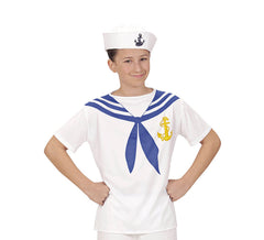 T-shirt marin blanc avec ancre pour enfant
