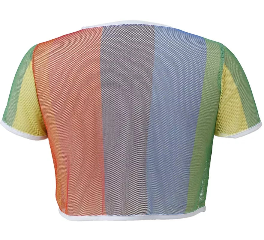Camiseta de Rejilla Arcoíris para mujer