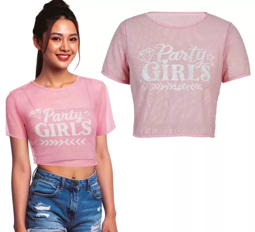 Translation missing: fr.Camiseta de Rejilla Party Girls rosa para mujer