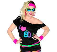 T-shirt disco des années 80 pour femme