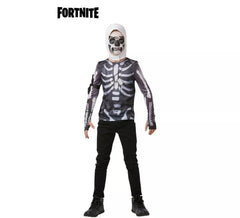T-Shirt Déguisement avec Capuche Skull Trooper Fortnite pour enfant et ados