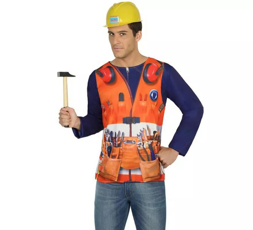Translation missing: fr.Camiseta disfraz de Albañil para hombre