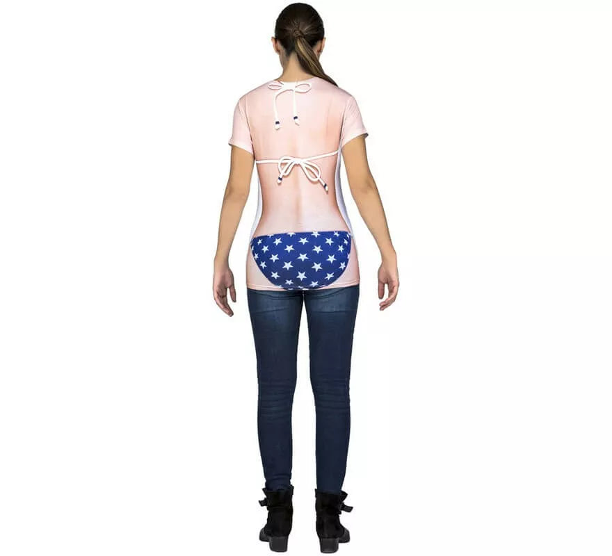 Translation missing: fr.Camiseta disfraz de Americana en bikini para mujer