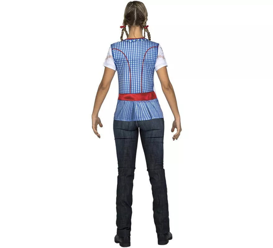 Translation missing: fr.Camiseta disfraz de Bávara roja y azul para mujer