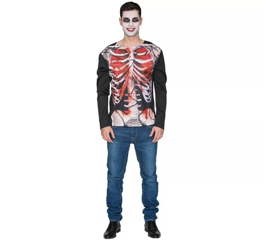 Translation missing: fr.Camiseta Disfraz de Esqueleto Zombie para hombre