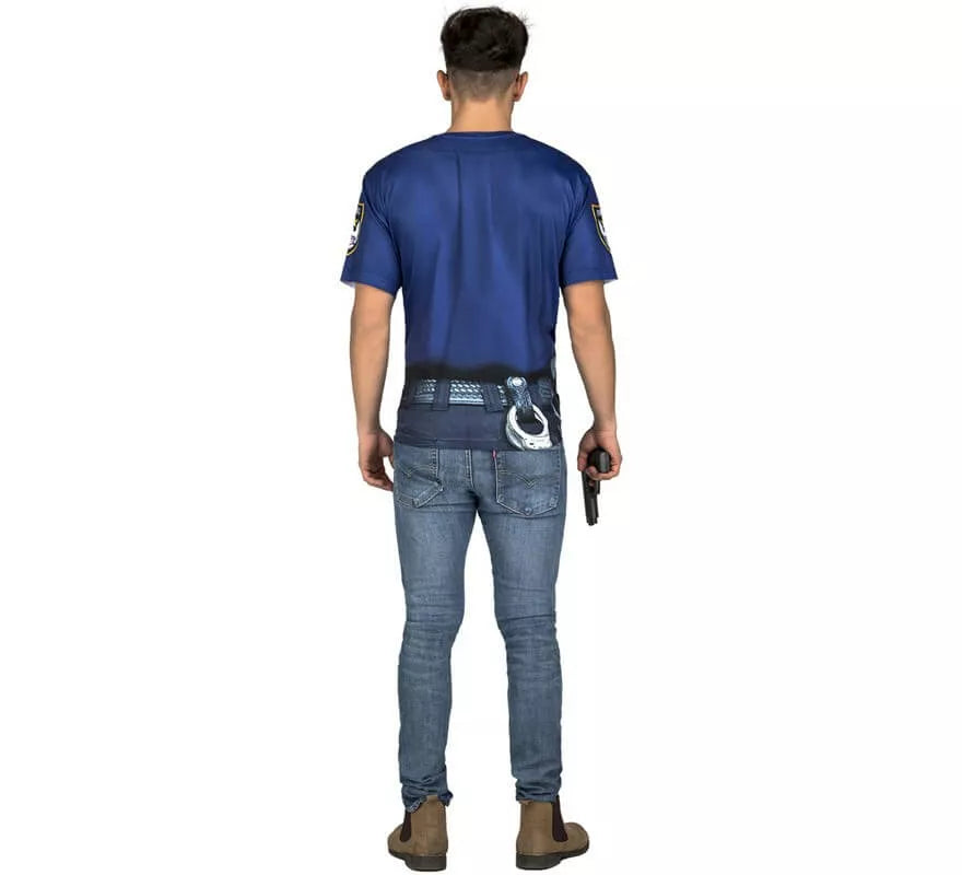 Translation missing: fr.Camiseta disfraz de Policía forzudo para hombre