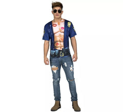 Déguisement ou T-Shirt de Police Musclé pour homme