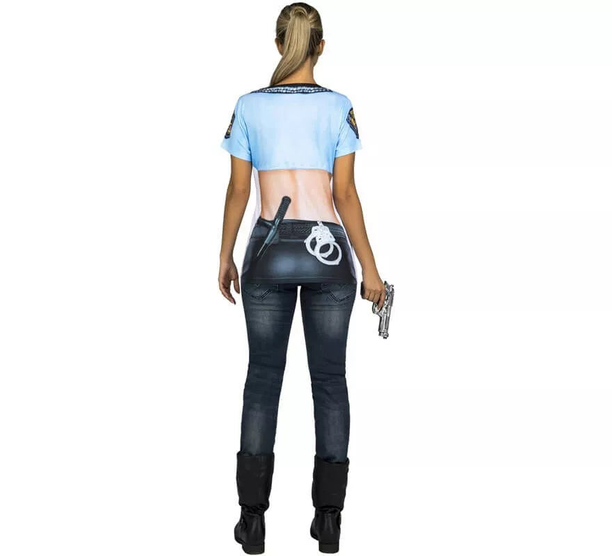 Translation missing: fr.Camiseta Disfraz de Policía para mujer