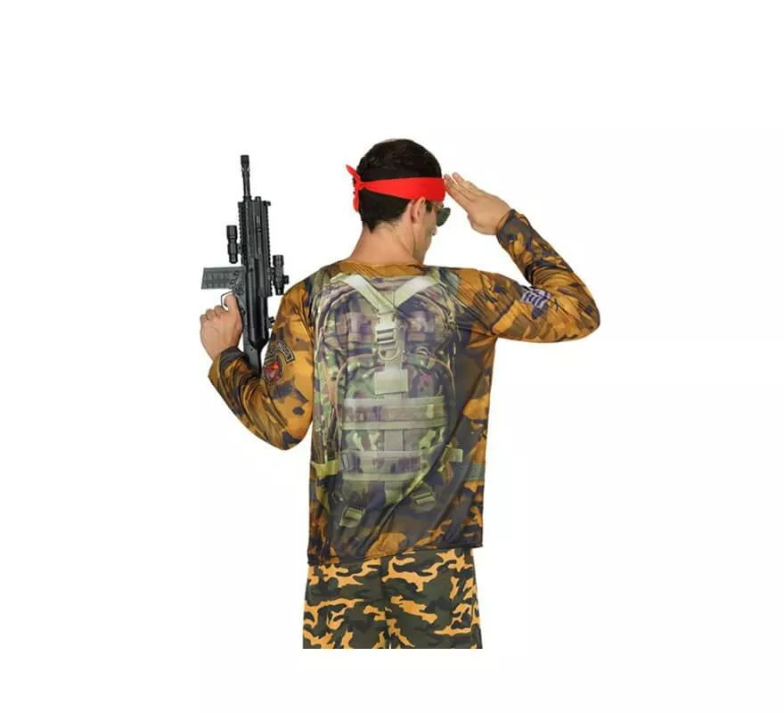 Translation missing: fr.Camiseta disfraz de Soldado Camuflaje para hombre