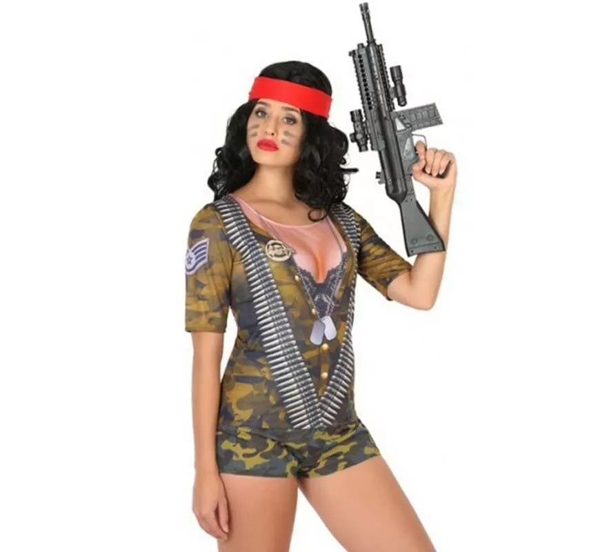 Translation missing: fr.Camiseta disfraz de Soldado Camuflaje para mujer