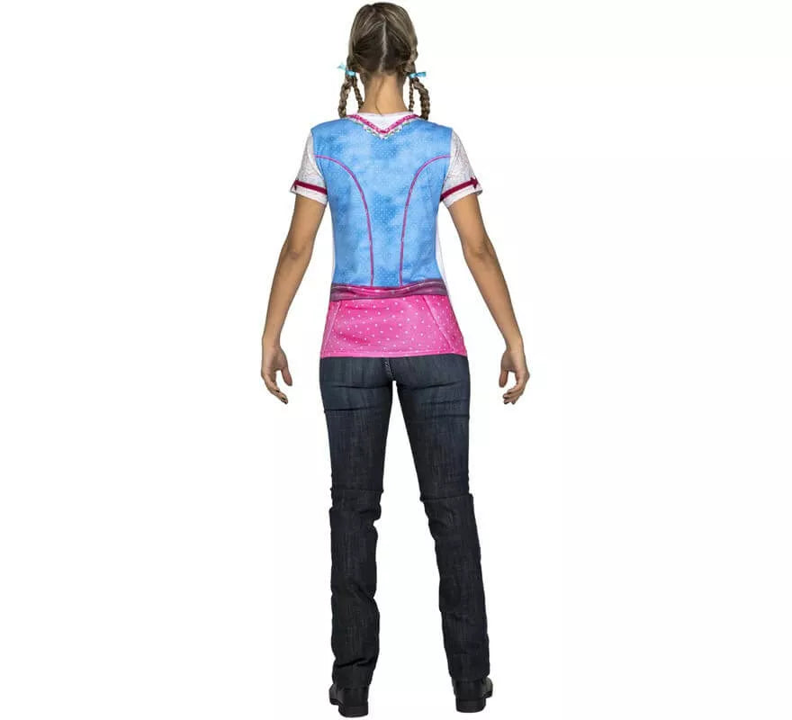 Translation missing: fr.Camiseta disfraz de Tirolesa azul y rosa para mujer