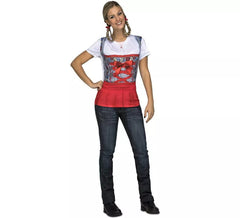 T-shirt déguisement de Tyrolienne Rouge pour femme