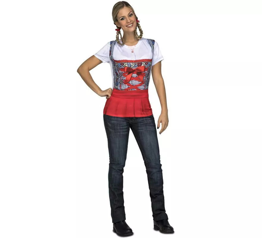 Translation missing: fr.Camiseta disfraz de Tirolesa roja para mujer