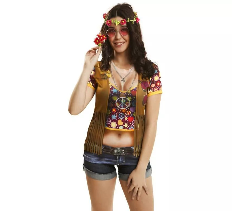 Translation missing: fr.Camiseta disfraz hippie para mujer