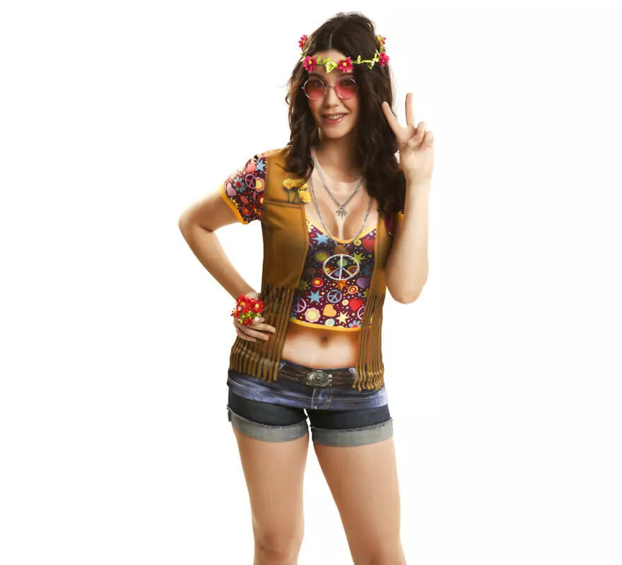 Translation missing: fr.Camiseta disfraz hippie para mujer