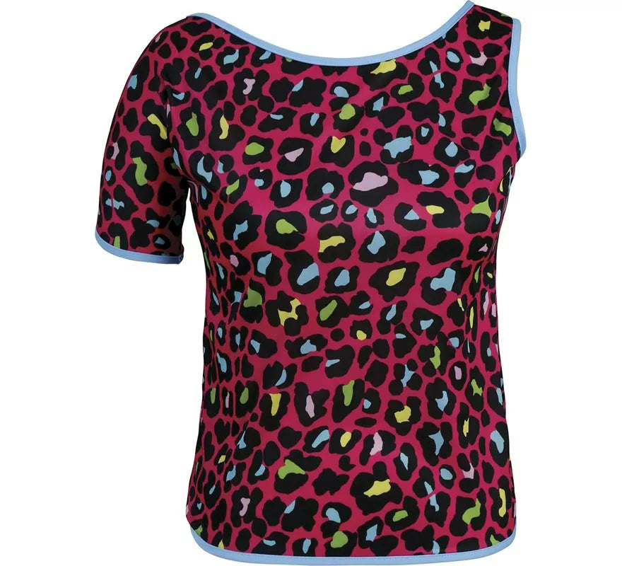 Translation missing: fr.Camiseta Leopardo multicolor Años 80 para mujer