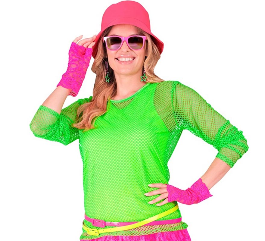 Translation missing: fr.Camiseta manga larga de Malla verde neón para mujer