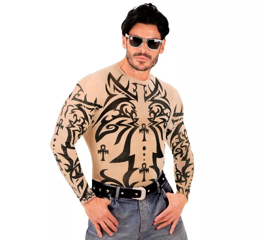 Translation missing: fr.Camiseta manga larga de Tatuaje Tribal para hombre
