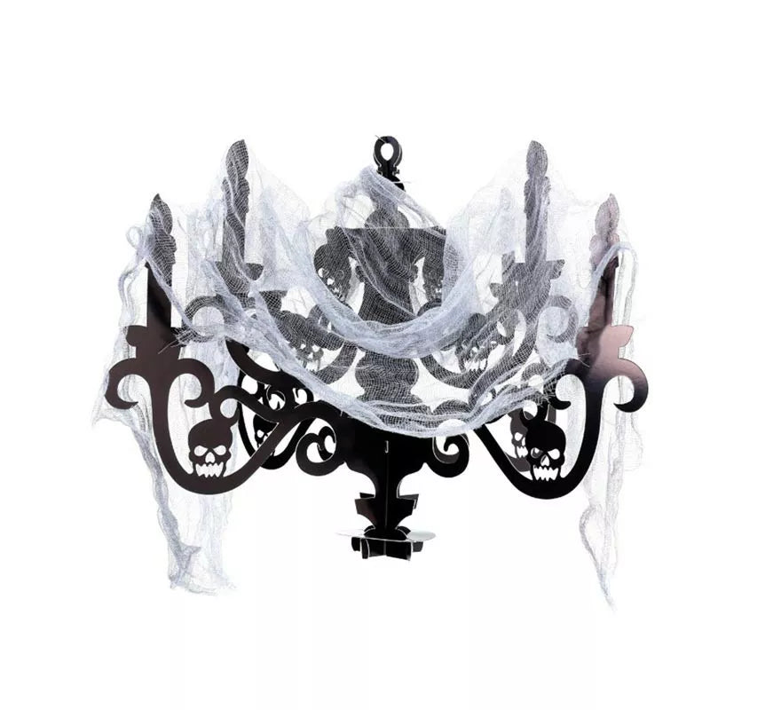 Translation missing: fr.Candelabro Decorativo negro con gasa de 40,5x57,5 cm