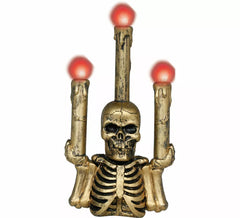 Candélabre Squelette Doré avec Lumière 26 cm