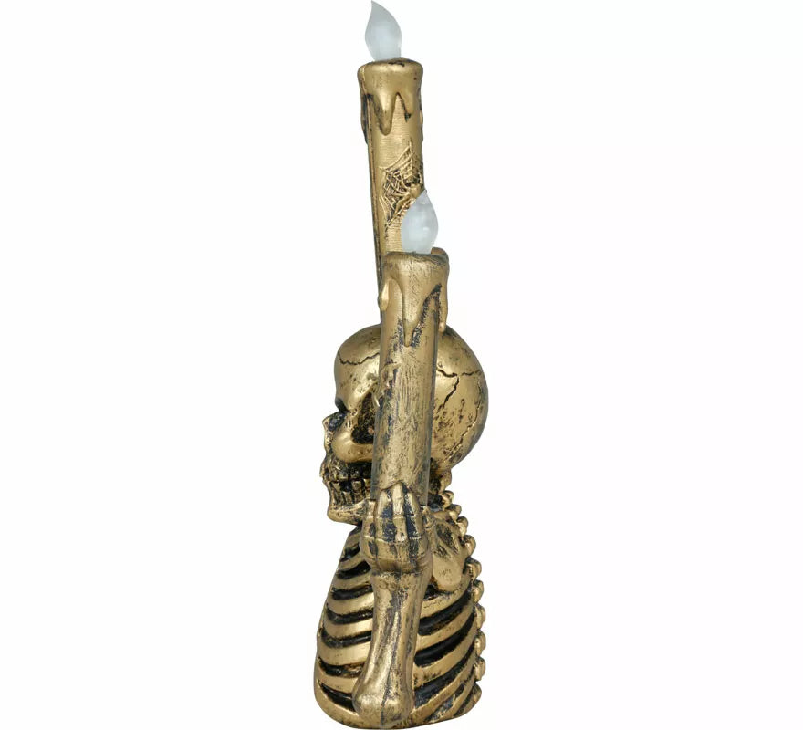 Candelabro Esqueleto dorado con Luz de 26 cm