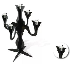 Bougeoir noir en plastique 32,9x32,9x41,9 cm