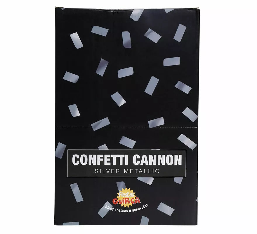 Translation missing: fr.Cañón Confetti Kabuki Metálico Plata de 30 cm