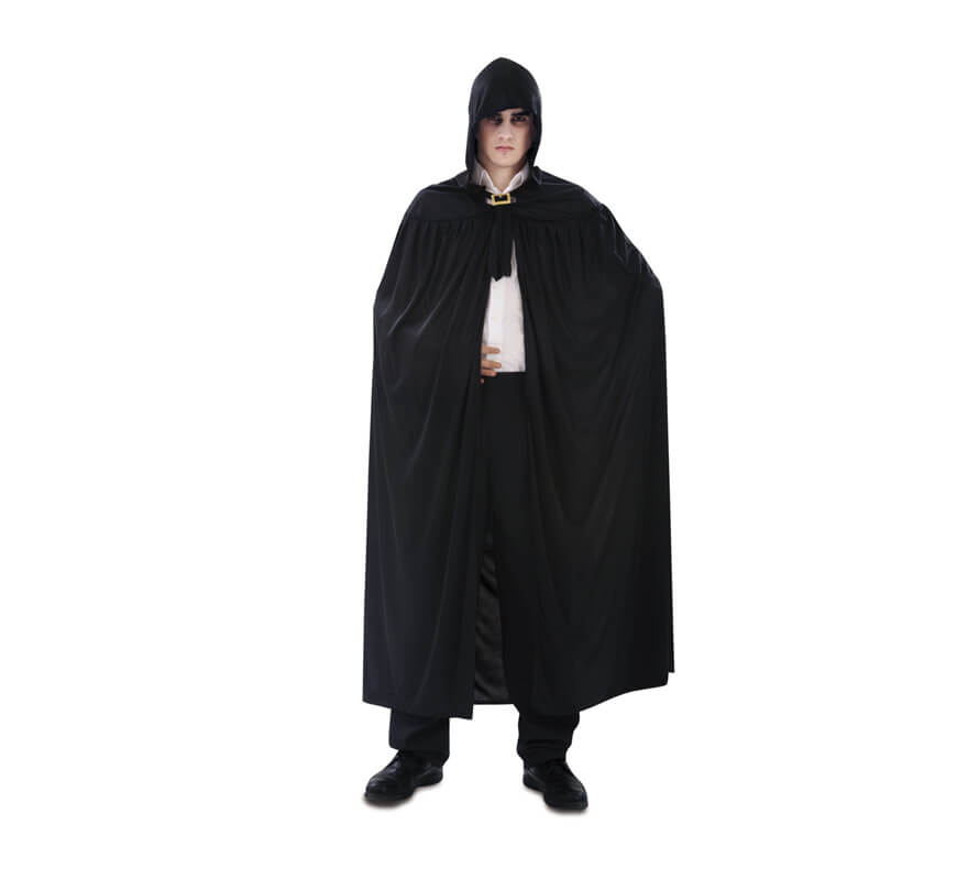 Translation missing: fr.Capa con Capucha negra de punto para Adultos