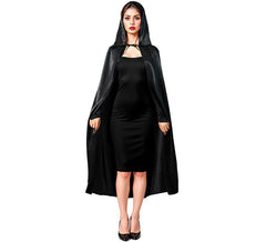 Cape à capuche en satin de 120 cm, disponible en plusieurs couleurs