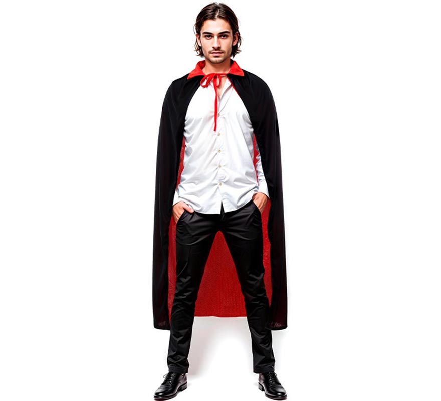 Translation missing: fr.Capa con Cuello negro y rojo adulto de 130 cm
