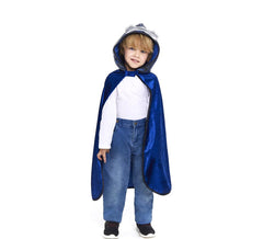 Cape de chevalier bleue avec capuche enfant
