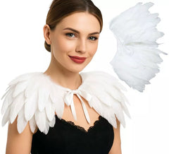 Cape en plumes blanches 30x90 cm