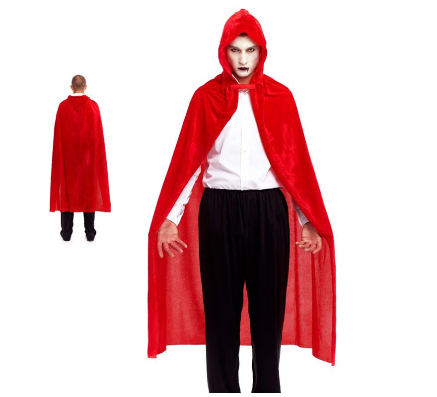 Translation missing: fr.Capa de Terciopelo con capucha roja de 140 cm