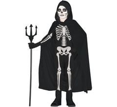 Cape en Velours Noir avec Capuche 100 cm